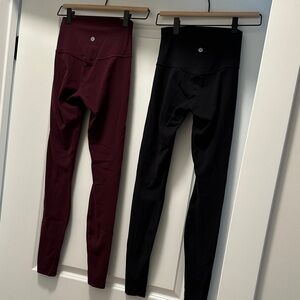 lululemon athletica Maroon and Black Leggings